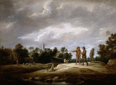 Campesinos conversando de David Teniers the Younger